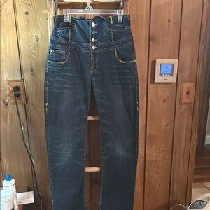 Stylish Coogi Jeans with Colorful Stitching